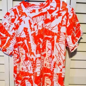 Jordan Red and White Short Sleeve Graphic Tee